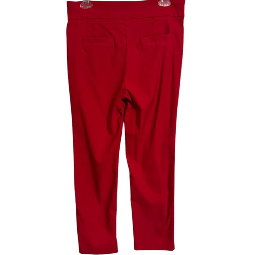 NWT KIM ROGERS PULL on STYLE TUMMY CONTROL RED PANTS 10 PETITE #C - Picture 5 of 7